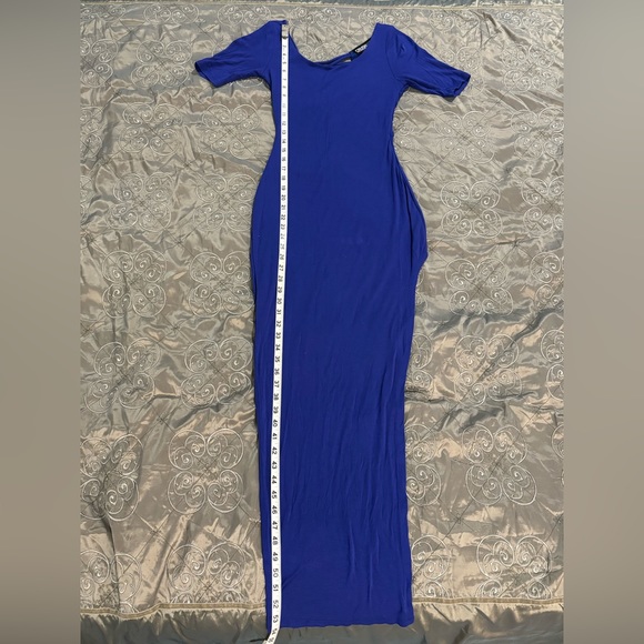 Long Blue Maxi Dress with Long Slit - Picture 2 of 7